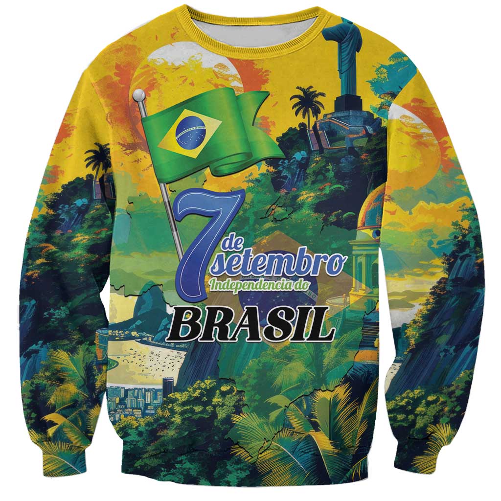 Personalized Brazil Sete de Setembro Sweatshirt Brasil Rio de Janeiro Art Style - Wonder Print Shop