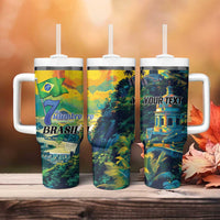 Personalized Brazil Sete de Setembro Tumbler With Handle Brasil Rio de Janeiro Art Style - Wonder Print Shop