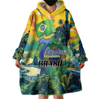 Personalized Brazil Sete de Setembro Wearable Blanket Hoodie Brasil Rio de Janeiro Art Style - Wonder Print Shop