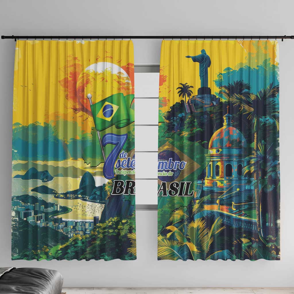 Brazil Sete de Setembro Window Curtain Brasil Rio de Janeiro Art Style - Wonder Print Shop