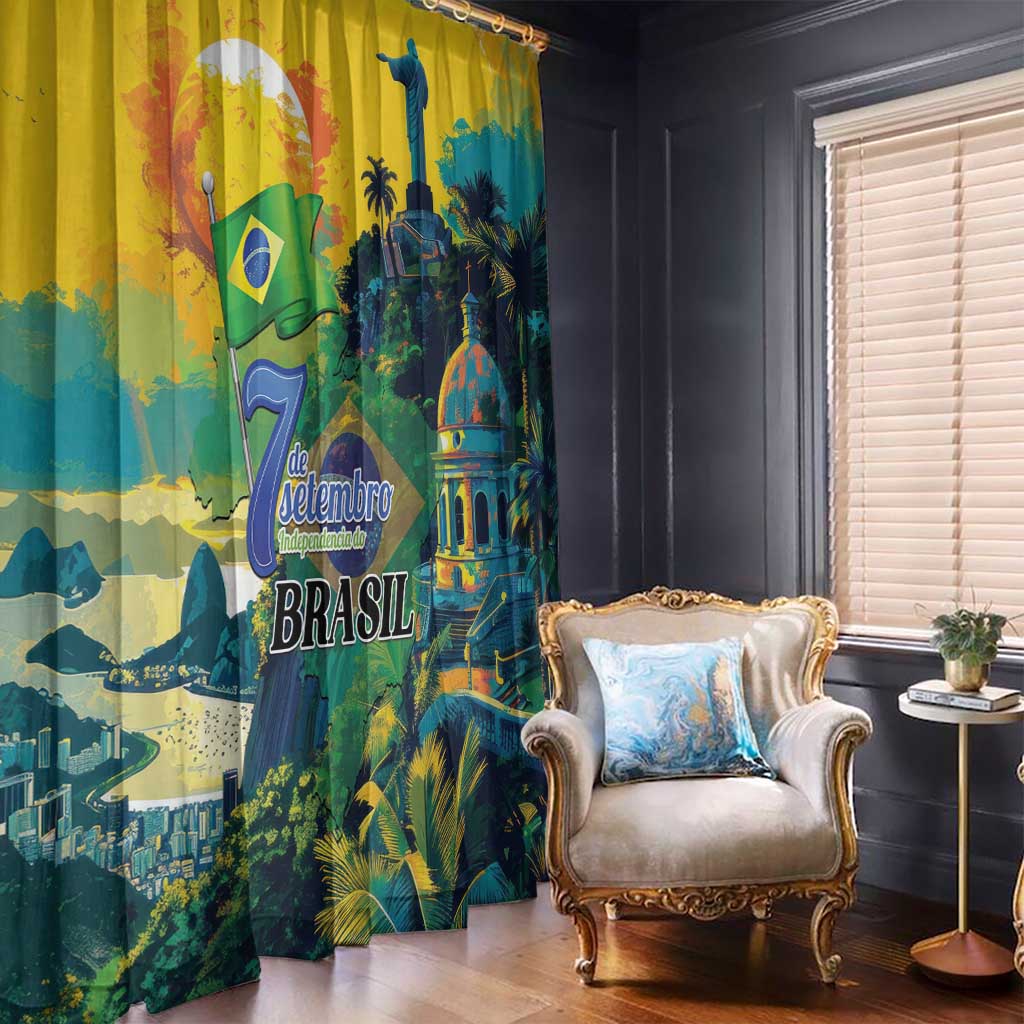 Brazil Sete de Setembro Window Curtain Brasil Rio de Janeiro Art Style - Wonder Print Shop