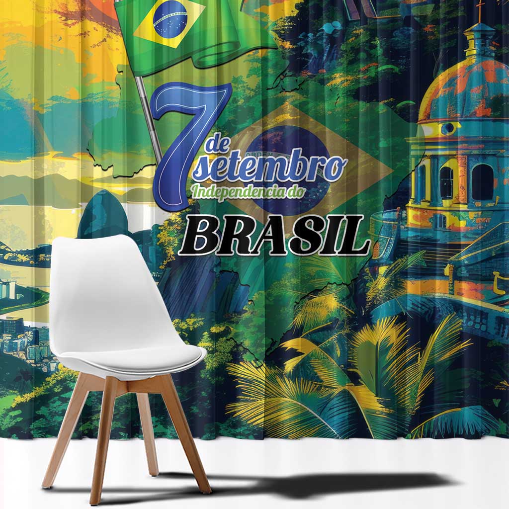 Brazil Sete de Setembro Window Curtain Brasil Rio de Janeiro Art Style - Wonder Print Shop