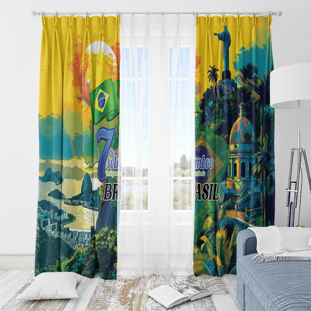 Brazil Sete de Setembro Window Curtain Brasil Rio de Janeiro Art Style - Wonder Print Shop