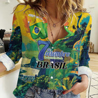 Personalized Brazil Sete de Setembro Women Casual Shirt Brasil Rio de Janeiro Art Style - Wonder Print Shop