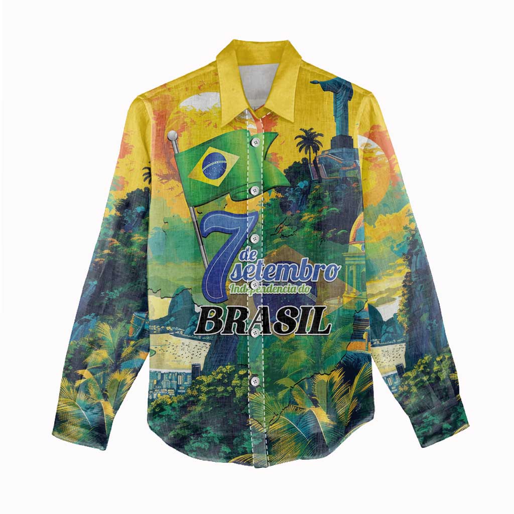 Personalized Brazil Sete de Setembro Women Casual Shirt Brasil Rio de Janeiro Art Style - Wonder Print Shop