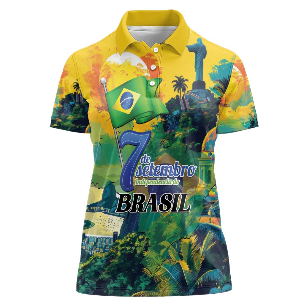Personalized Brazil Sete de Setembro Women Polo Shirt Brasil Rio de Janeiro Art Style - Wonder Print Shop