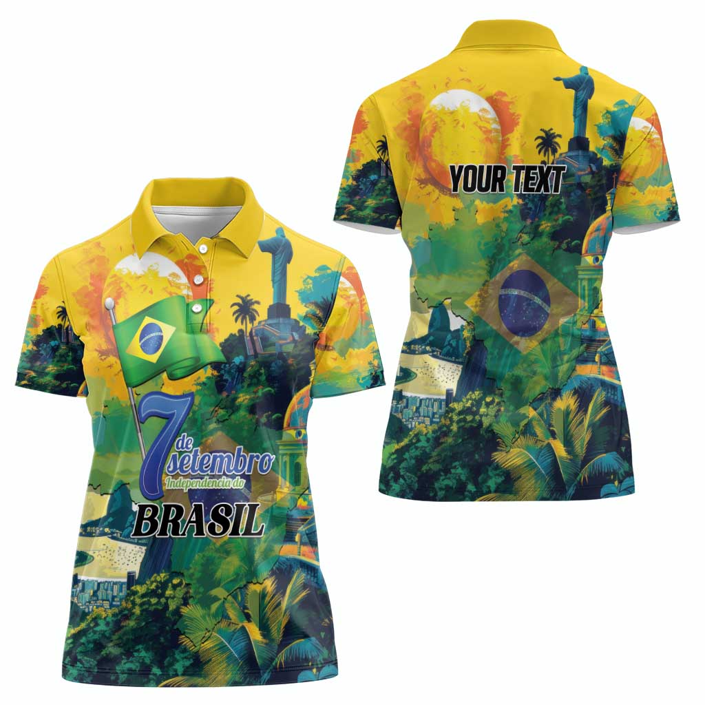 Personalized Brazil Sete de Setembro Women Polo Shirt Brasil Rio de Janeiro Art Style - Wonder Print Shop