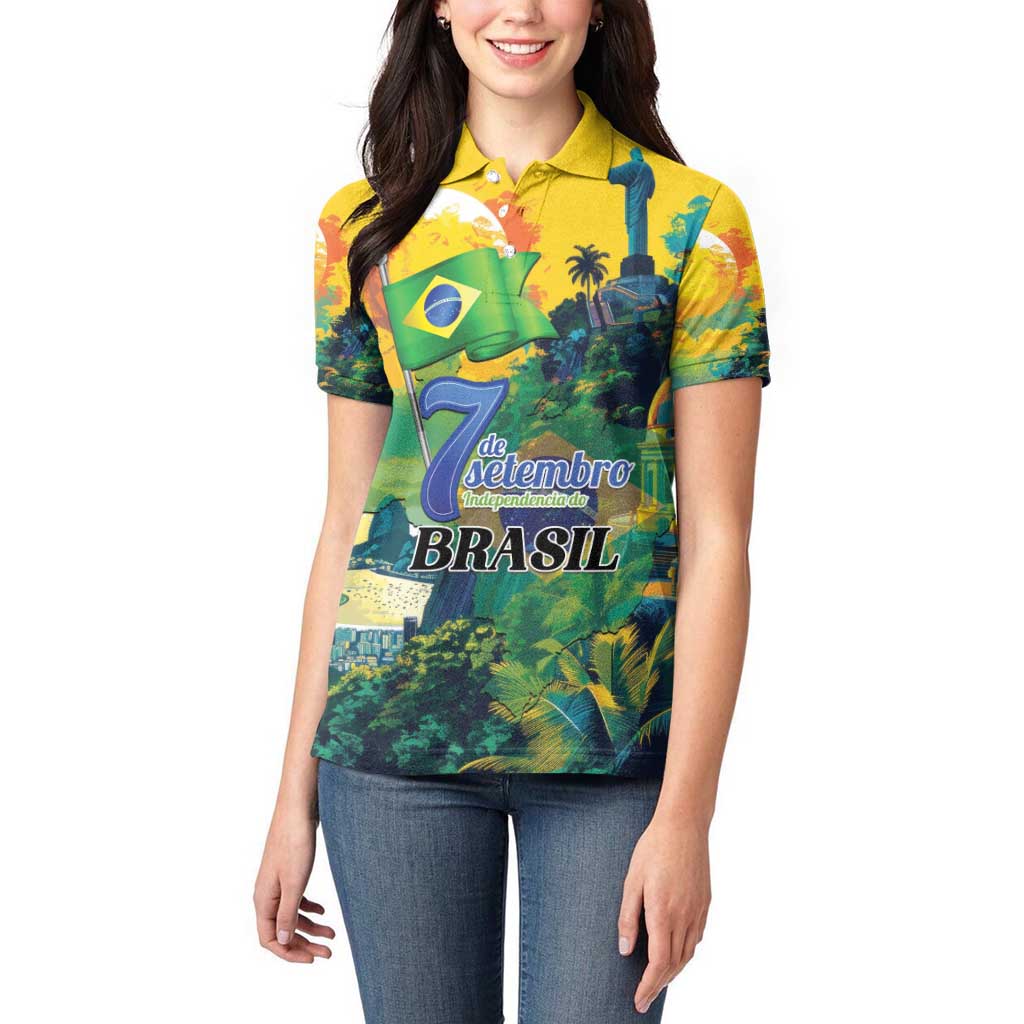 Personalized Brazil Sete de Setembro Women Polo Shirt Brasil Rio de Janeiro Art Style - Wonder Print Shop