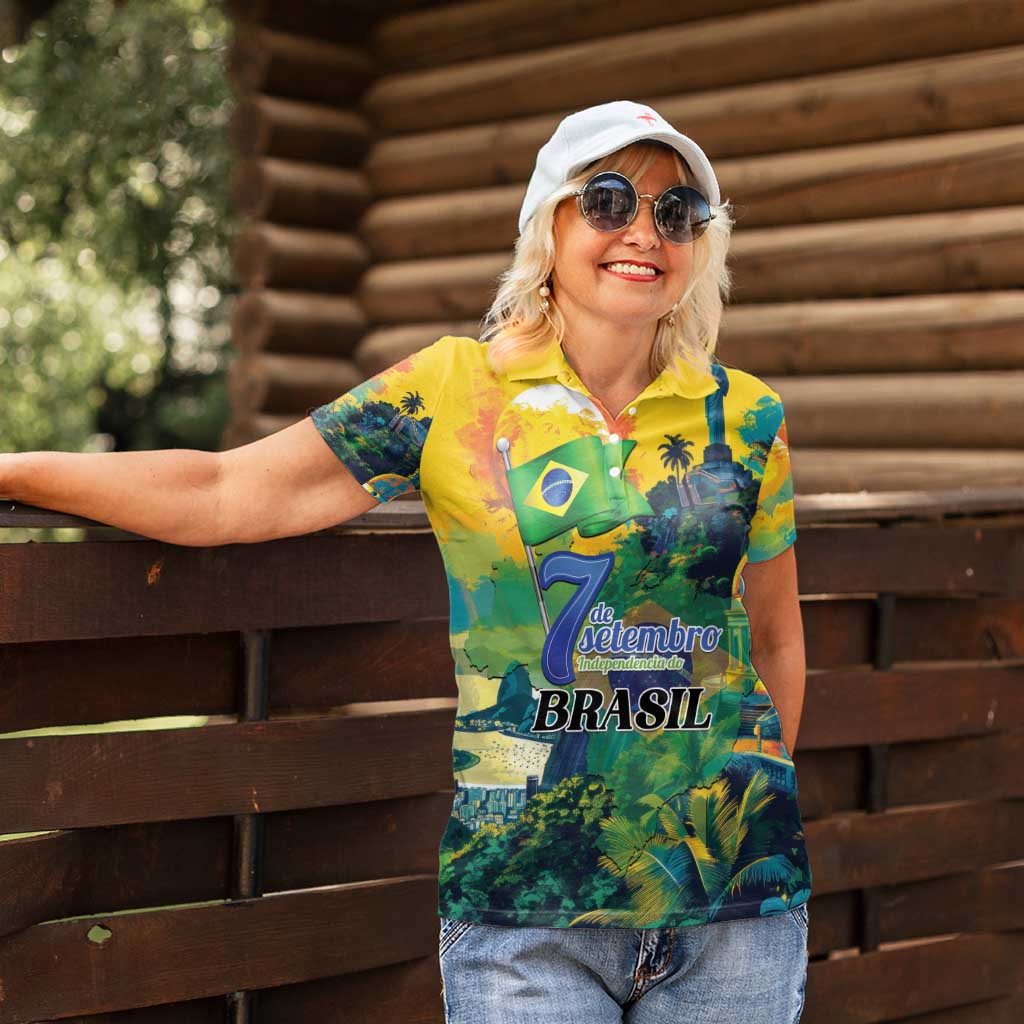 Personalized Brazil Sete de Setembro Women Polo Shirt Brasil Rio de Janeiro Art Style - Wonder Print Shop