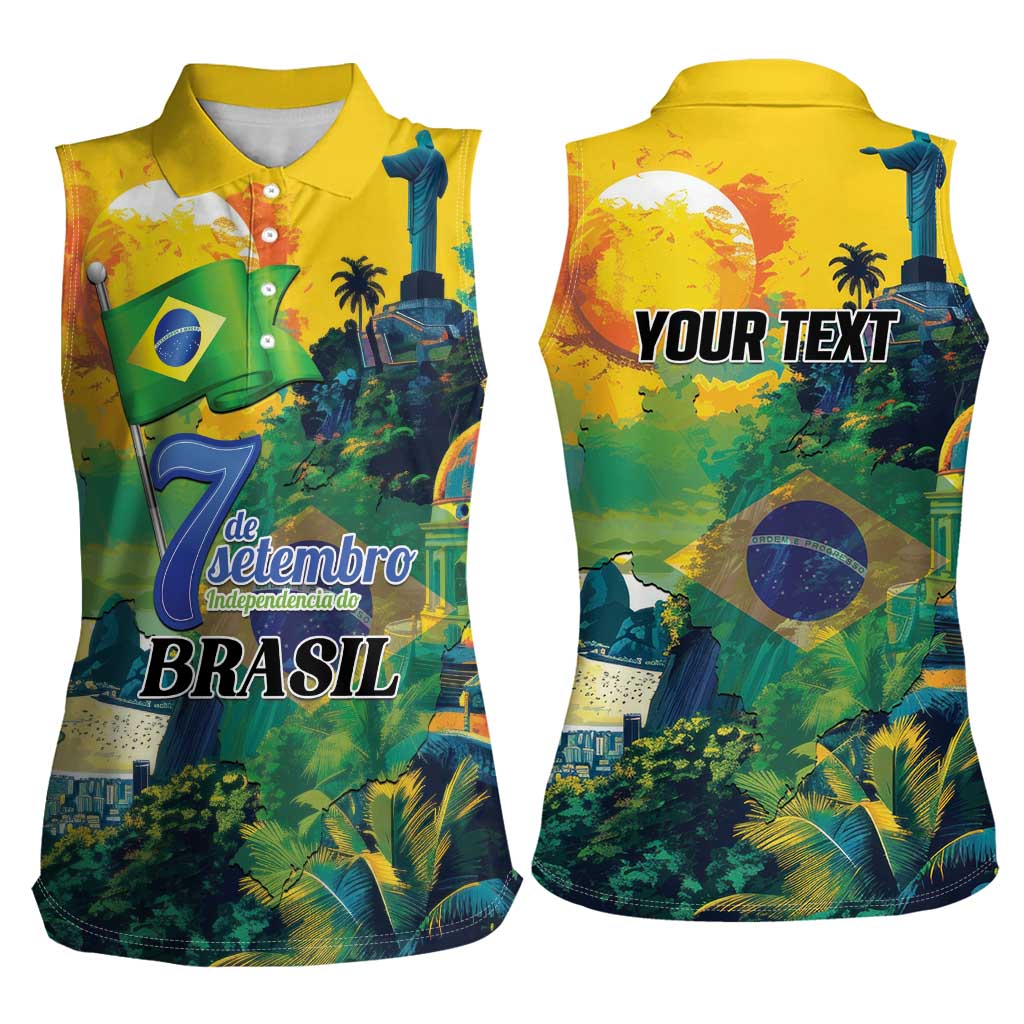 Personalized Brazil Sete de Setembro Women Sleeveless Polo Shirt Brasil Rio de Janeiro Art Style - Wonder Print Shop
