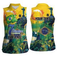 Personalized Brazil Sete de Setembro Women Sleeveless Polo Shirt Brasil Rio de Janeiro Art Style - Wonder Print Shop