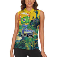 Personalized Brazil Sete de Setembro Women Sleeveless Polo Shirt Brasil Rio de Janeiro Art Style - Wonder Print Shop