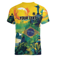 Personalized Brazil Sete de Setembro Women V-Neck T-Shirt Brasil Rio de Janeiro Art Style - Wonder Print Shop
