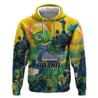 Personalized Brazil Sete de Setembro Zip Hoodie Brasil Rio de Janeiro Art Style - Wonder Print Shop
