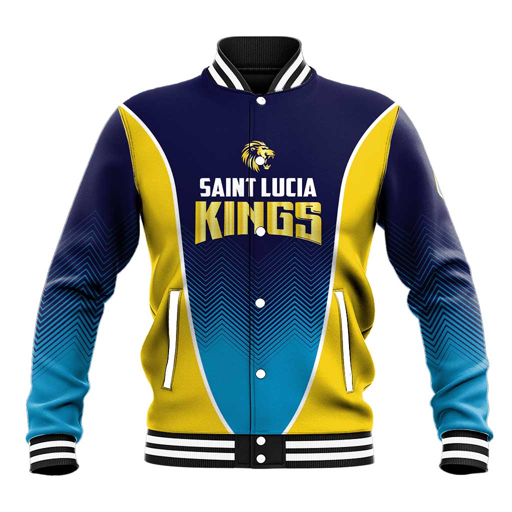 Custom St Lucia Kings Cricket Baseball Jacket Beinspired Come On - Wonder Print Shop