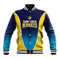 Custom St Lucia Kings Cricket Baseball Jacket Beinspired Come On - Wonder Print Shop