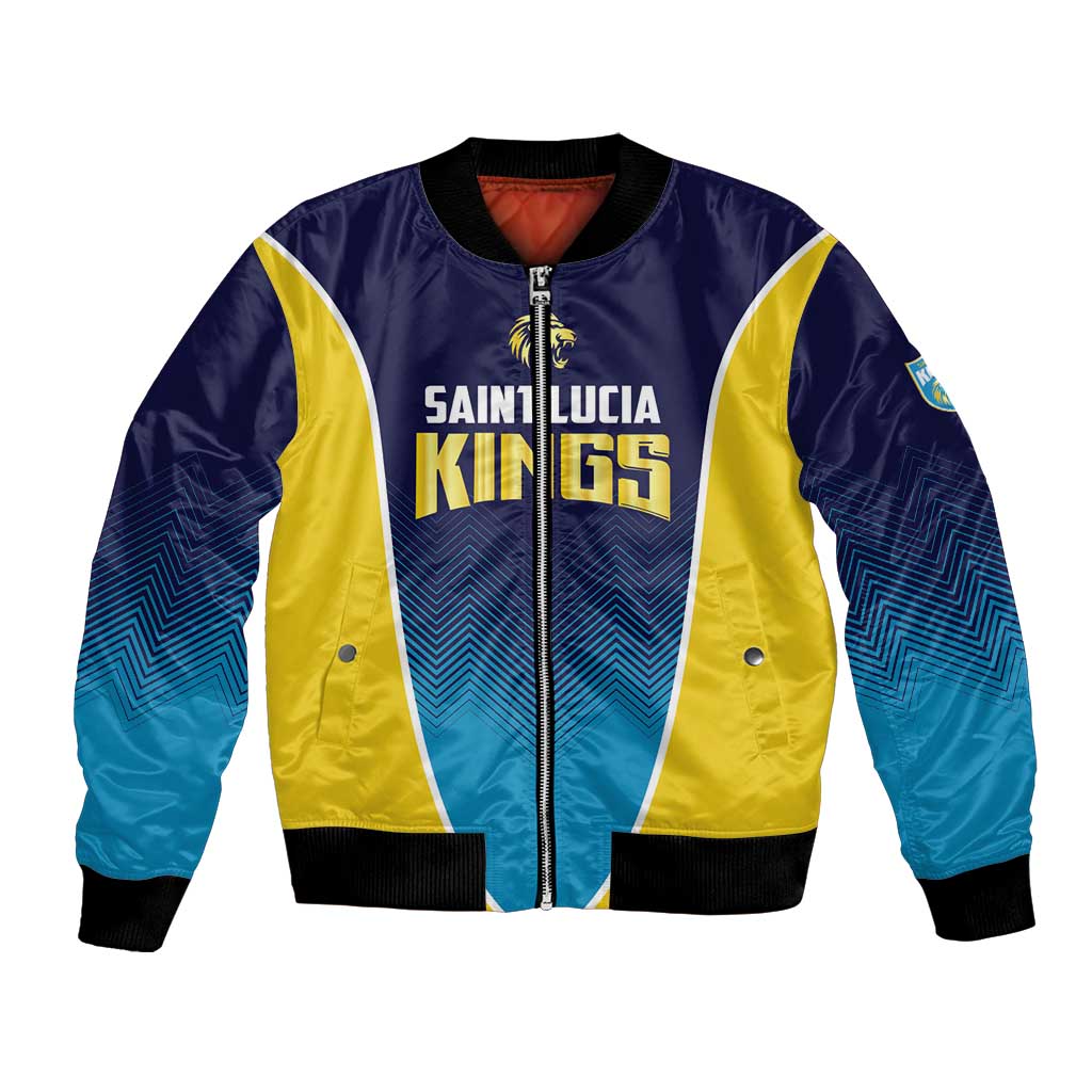 Custom St Lucia Kings Cricket Bomber Jacket Beinspired Come On - Wonder Print Shop