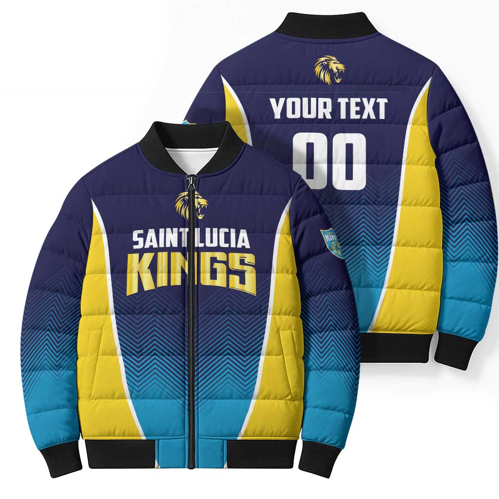 Custom St Lucia Kings Cricket Bomber Puffer Jacket Beinspired Come On - Wonder Print Shop
