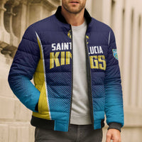 Custom St Lucia Kings Cricket Bomber Puffer Jacket Beinspired Come On - Wonder Print Shop