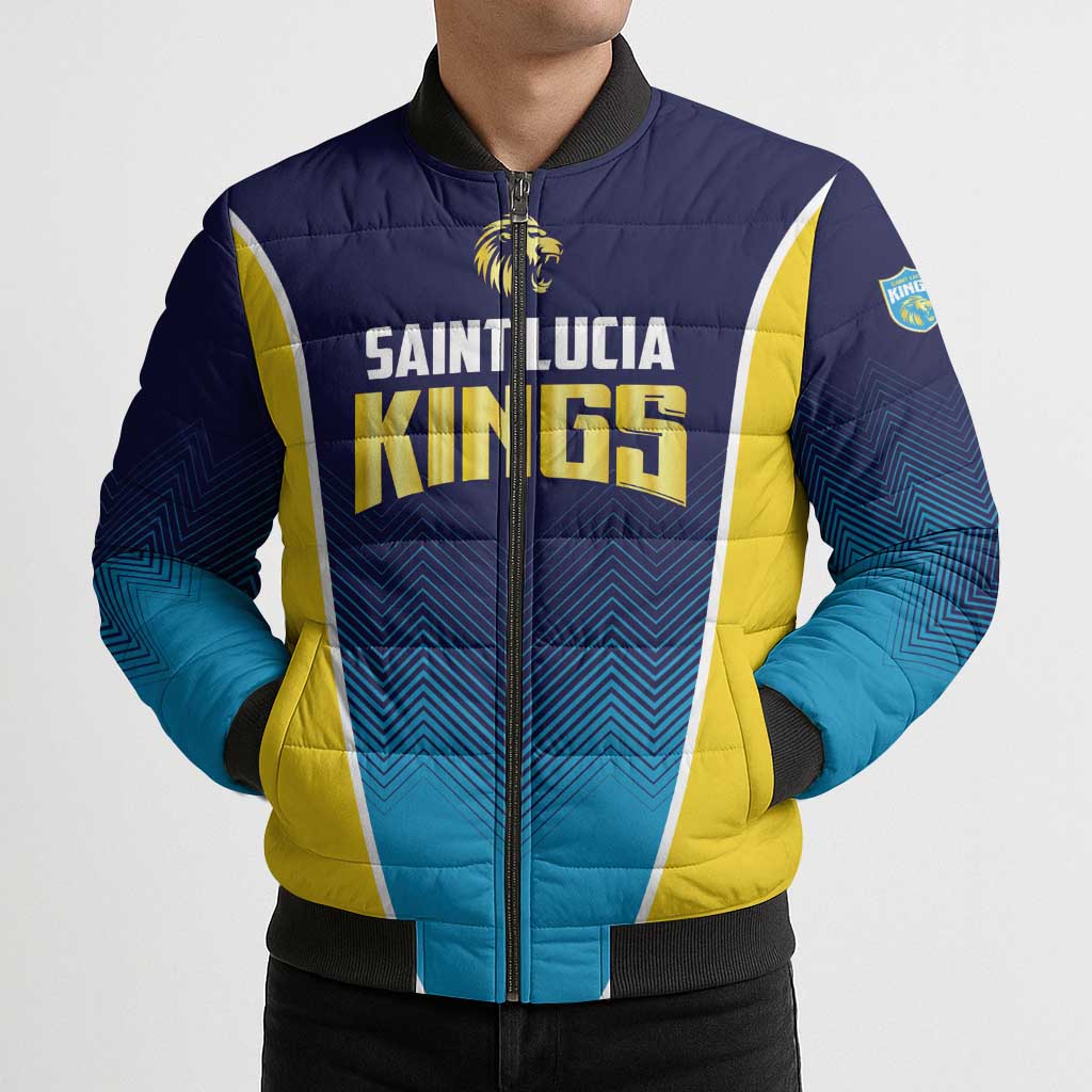 Custom St Lucia Kings Cricket Bomber Puffer Jacket Beinspired Come On - Wonder Print Shop