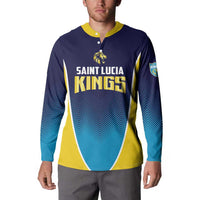 Custom St Lucia Kings Cricket Button Sweatshirt Beinspired Come On - Wonder Print Shop