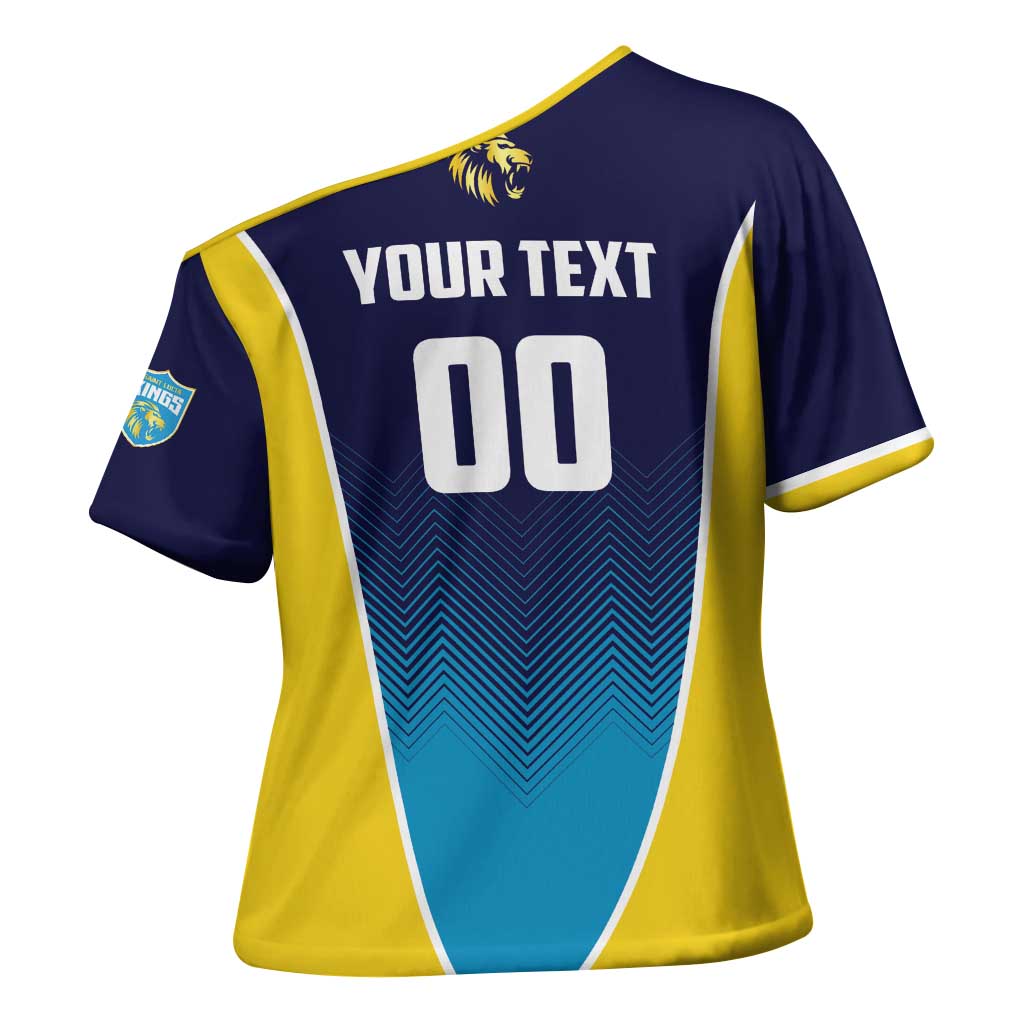 Custom St Lucia Kings Cricket Cross Shoulder Shirt Beinspired Come On - Wonder Print Shop