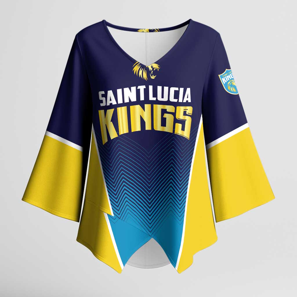 Custom St Lucia Kings Cricket Kimono Sleeve Blouse Beinspired Come On - Wonder Print Shop