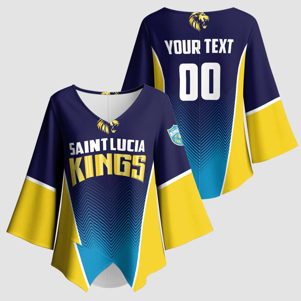 Custom St Lucia Kings Cricket Kimono Sleeve Blouse Beinspired Come On - Wonder Print Shop