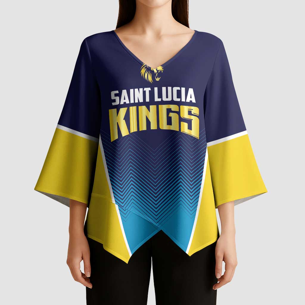 Custom St Lucia Kings Cricket Kimono Sleeve Blouse Beinspired Come On - Wonder Print Shop
