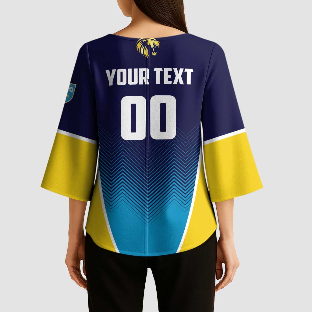 Custom St Lucia Kings Cricket Kimono Sleeve Blouse Beinspired Come On - Wonder Print Shop