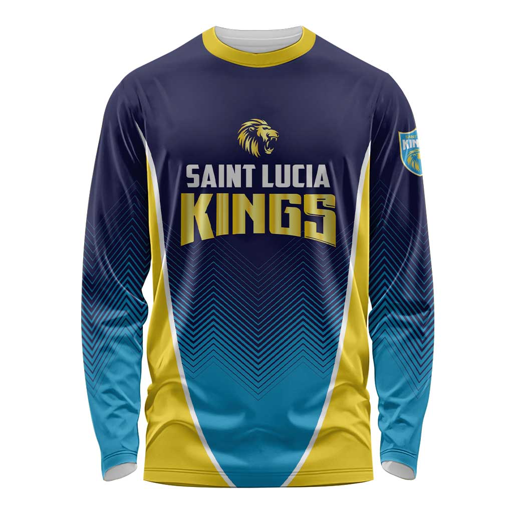 Custom St Lucia Kings Cricket Long Sleeve Shirt Beinspired Come On - Wonder Print Shop