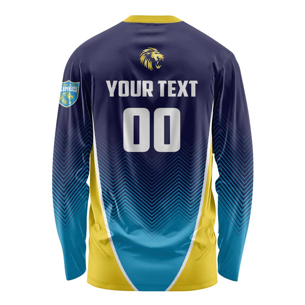 Custom St Lucia Kings Cricket Long Sleeve Shirt Beinspired Come On - Wonder Print Shop