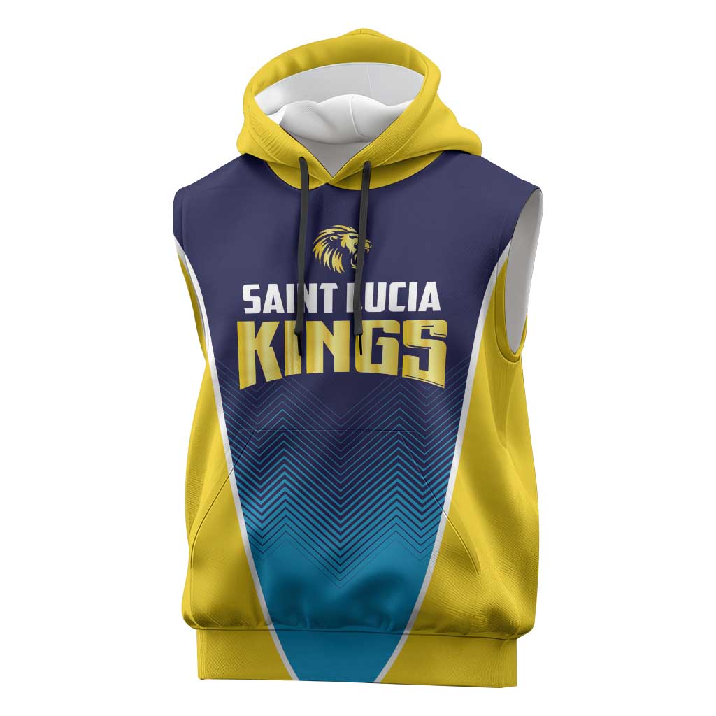 Custom St Lucia Kings Cricket Sleeveless Hoodie Beinspired Come On - Wonder Print Shop