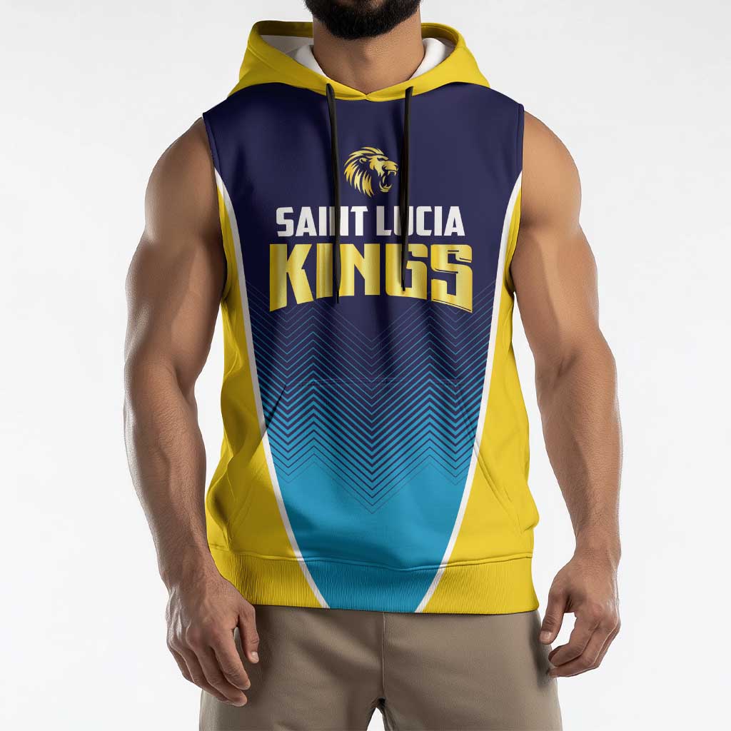 Custom St Lucia Kings Cricket Sleeveless Hoodie Beinspired Come On - Wonder Print Shop