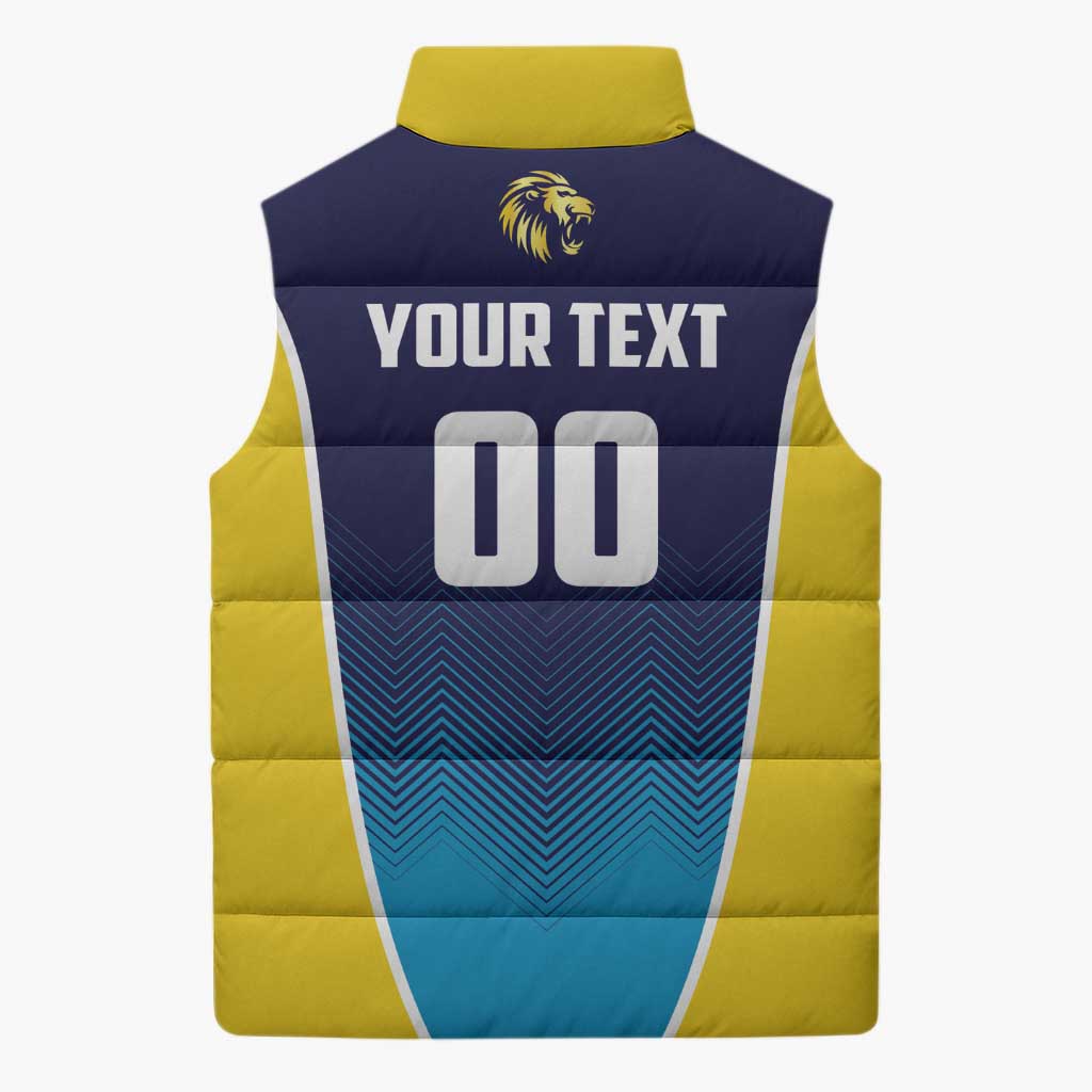 Custom St Lucia Kings Cricket Sleeveless Puffer Jacket Beinspired Come On - Wonder Print Shop