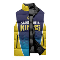 Custom St Lucia Kings Cricket Sleeveless Puffer Jacket Beinspired Come On - Wonder Print Shop