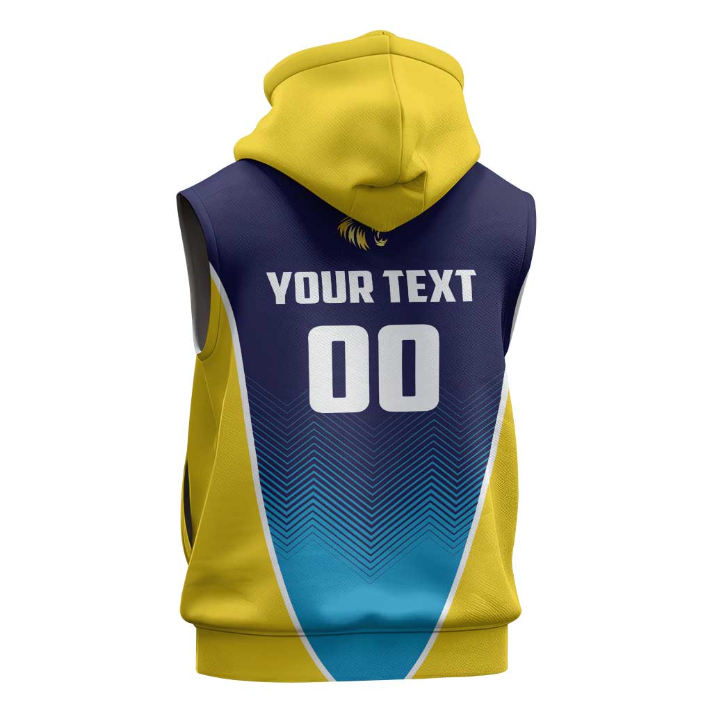 Custom St Lucia Kings Cricket Sleeveless Zip Hoodie Beinspired Come On - Wonder Print Shop