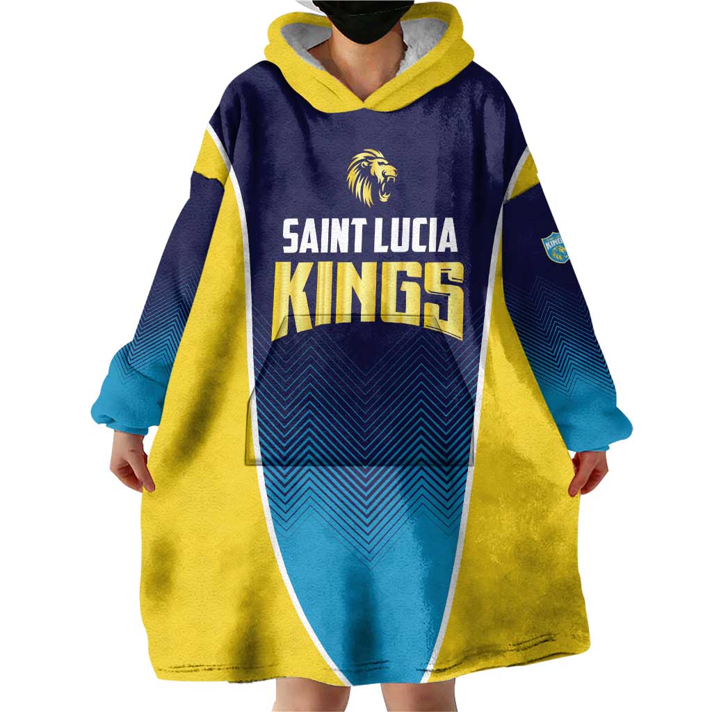 Custom St Lucia Kings Cricket Wearable Blanket Hoodie Beinspired Come On - Wonder Print Shop
