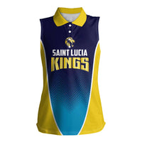 Custom St Lucia Kings Cricket Women Sleeveless Polo Shirt Beinspired Come On - Wonder Print Shop