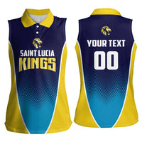Custom St Lucia Kings Cricket Women Sleeveless Polo Shirt Beinspired Come On - Wonder Print Shop