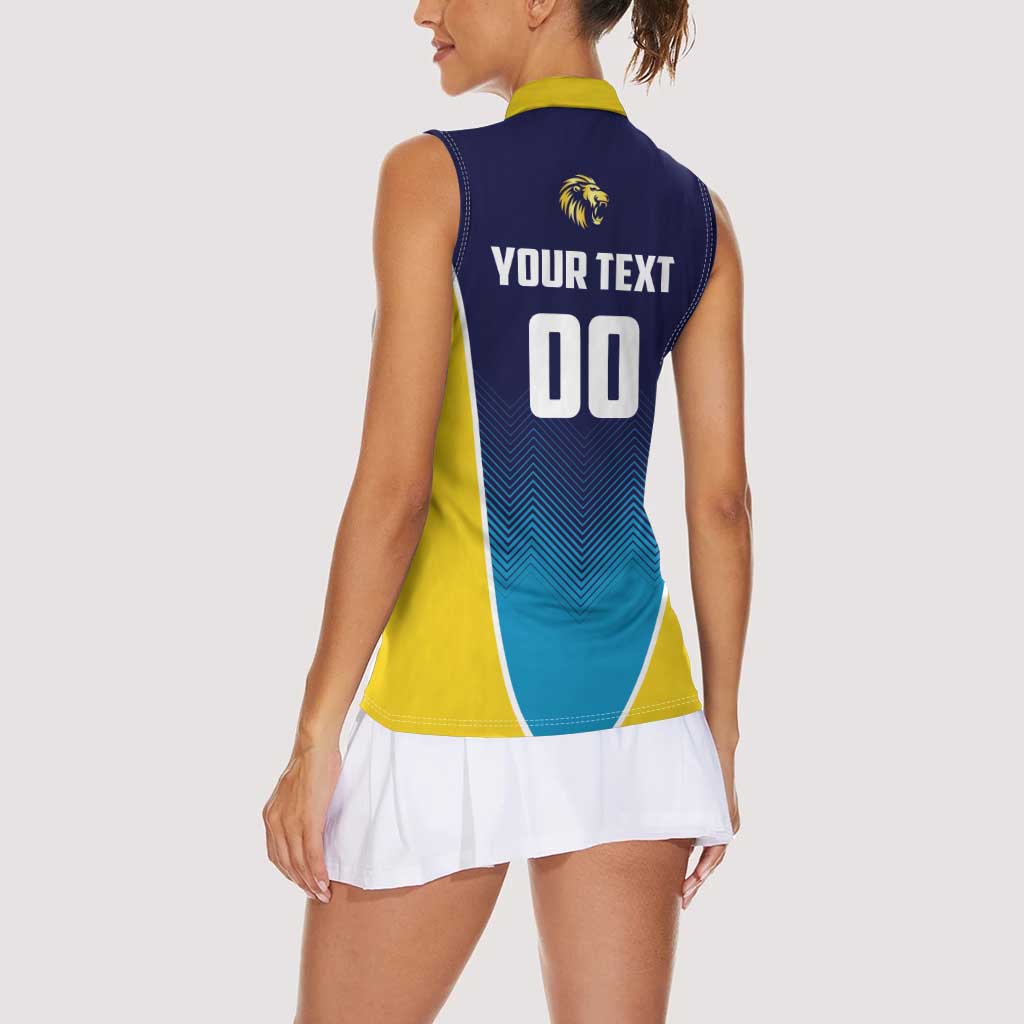 Custom St Lucia Kings Cricket Women Sleeveless Polo Shirt Beinspired Come On - Wonder Print Shop