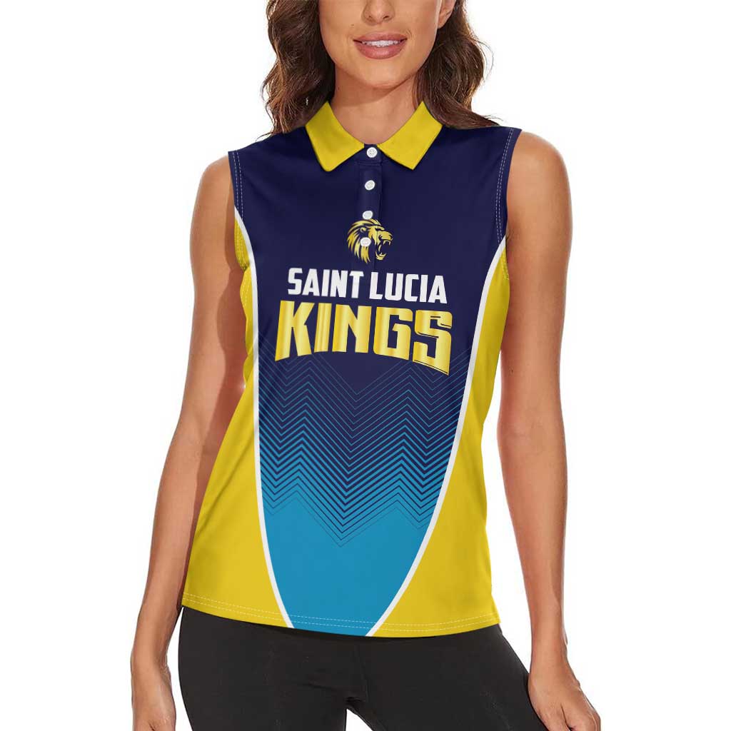Custom St Lucia Kings Cricket Women Sleeveless Polo Shirt Beinspired Come On - Wonder Print Shop