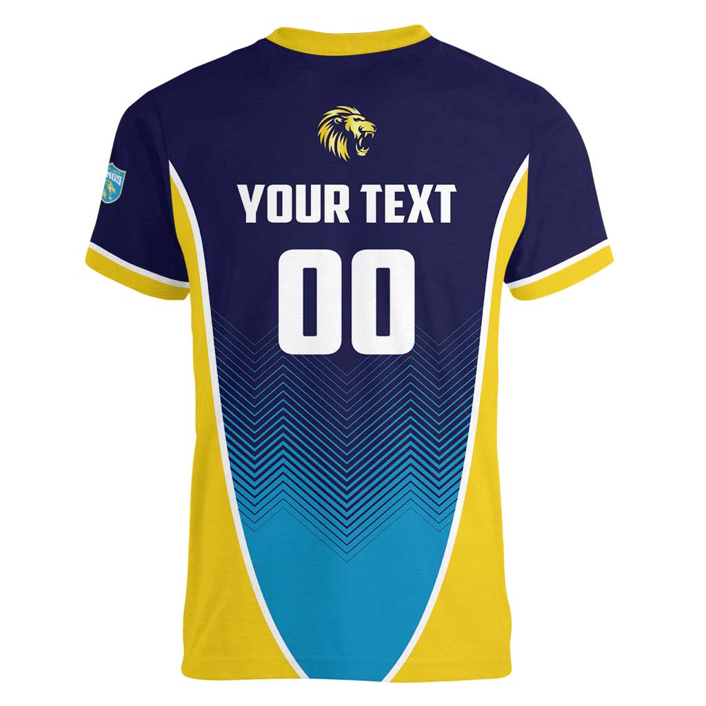 Custom St Lucia Kings Cricket Women V-Neck T-Shirt Beinspired Come On - Wonder Print Shop