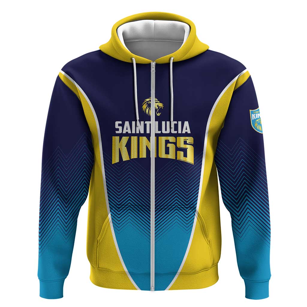 Custom St Lucia Kings Cricket Zip Hoodie Beinspired Come On - Wonder Print Shop