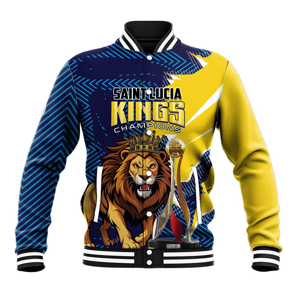 Custom Kings Saint Lucia Champions Cricket Baseball Jacket St Lucia Glory Awaits - Wonder Print Shop