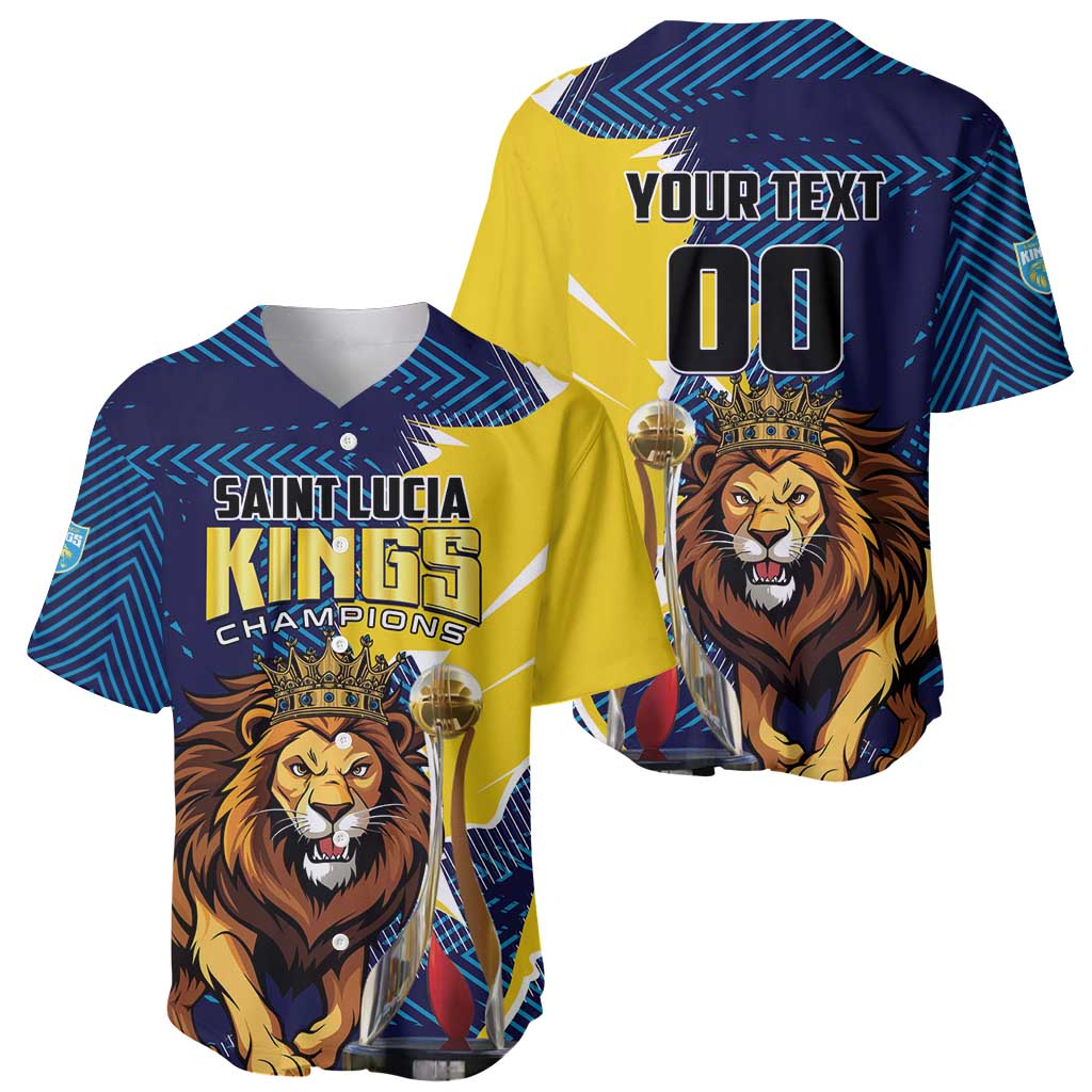 Custom Kings Saint Lucia Champions Cricket Baseball Jersey St Lucia Glory Awaits - Wonder Print Shop