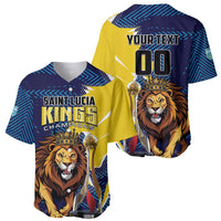 Custom Kings Saint Lucia Champions Cricket Baseball Jersey St Lucia Glory Awaits - Wonder Print Shop