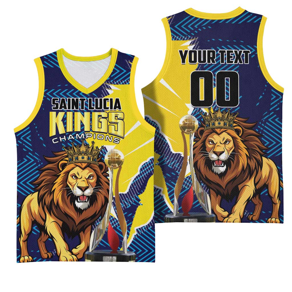 Custom Kings Saint Lucia Champions Cricket Basketball Jersey St Lucia Glory Awaits - Wonder Print Shop