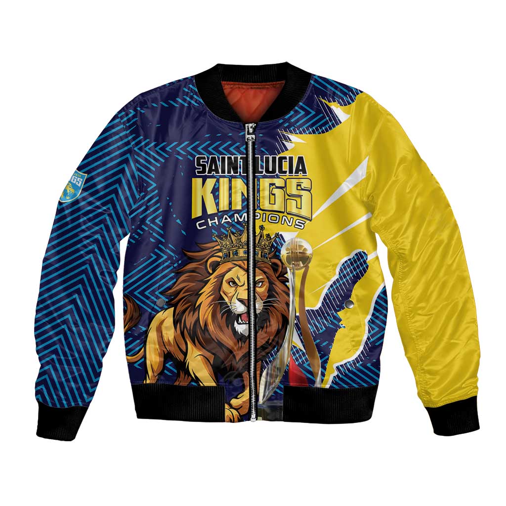 Custom Kings Saint Lucia Champions Cricket Bomber Jacket St Lucia Glory Awaits - Wonder Print Shop