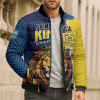 Custom Kings Saint Lucia Champions Cricket Bomber Puffer Jacket St Lucia Glory Awaits - Wonder Print Shop